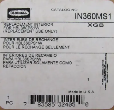 NEW CASE OF 5 HUBBELL IN360MS1 REPLACEMENT INTERIOR PIN & SLEEVE