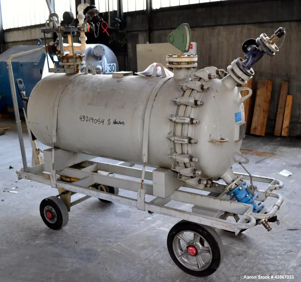 Used Von Roll 630L Glass-Lined Pressure Tank – 166 Gallon, Horizontal, 2 Bar Rating