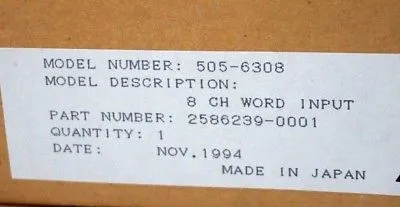 NEW SIEMENS 505-6308 8 CH. WORD INPUT BOARD 5056308