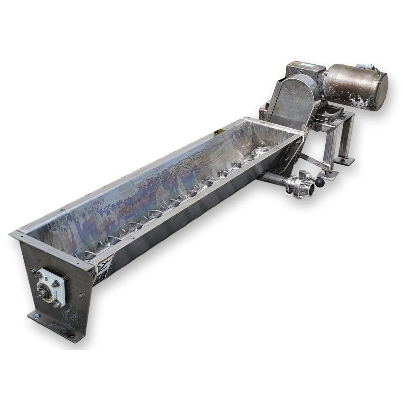 Used 4" Dia. X 4' Long Stainless Steel Volumetric Mixer Screw Feeder