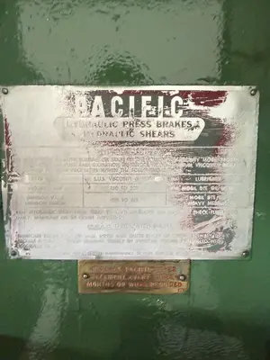 6' X 3/4" PACIFIC HYDRAULIC PLATE SHEAR: STOCK #23760