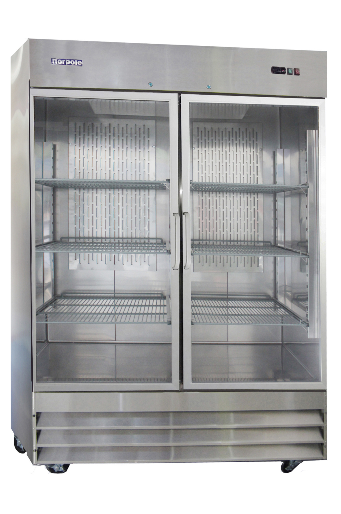 2 Glass Door Stainless Steel Reach-In Refrigerator