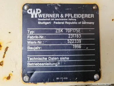 USED WERNER & PFLEIDERER ZSK 70 F175E