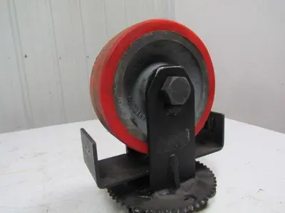 08300-11-24 1" bore caster wheel 9-7/8" OD w/steering sprocket and bracket