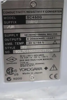 YOKOGAWA SC450G-A-U/UM / SC450GAUUM NEW UNIT STOCK G302A