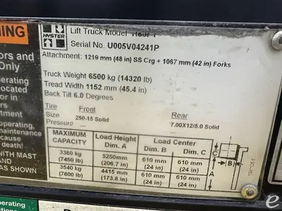USED 2016 HYSTER H80FT