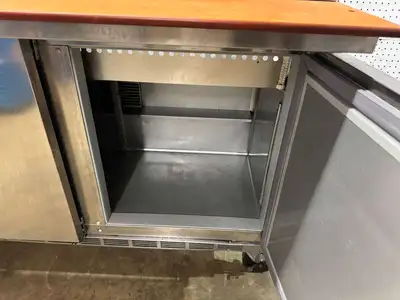Used Beverage Air Used Beverage-Air SPE72HC-30M 72" 3 Door Mega Top Refrigerated Prep Table 120V Food Prep Tables Illinois US | Falcon Restaurant Supply #1373737