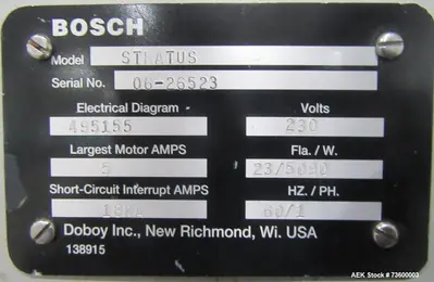 USED BOSCH STRATUS