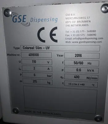 Used GSE COLORSAT-SLIM AUTOMATIC INK DISPENSING SYSTEM Dispensing Machines North Carolina US | Pruitt Machinery #716303