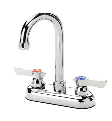 Krowne 11-400L Deck Mount Faucet - 3 1/2" Gooseneck Spout, 4" Centers