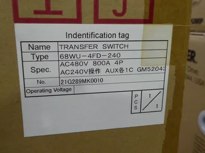 800A Kohler GM52042 Transfer Switch Contactor 68WU-4FD-240 240V 4 Pole New NIB