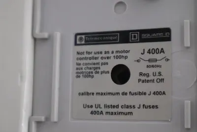 Telemecanique Square D Fused Disconnect Switch J 400A STOCK 4934A