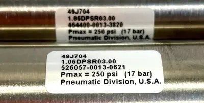 NEW LOT OF 2 PARKER 1.06DPSR03.00 PNEUMATIC CYLINDER 49J704 106DPSR0300
