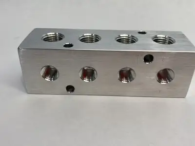 None | 270-Degree Aluminum Block Manifold 4-Station - New Other