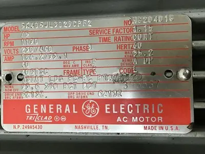 USED GENERAL ELECTRIC 5K405JL3029CPF2