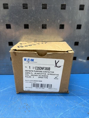 Eaton - Cutler Hammer C25DNF350B - Contactor 3 Pole, 50Amp, 240V