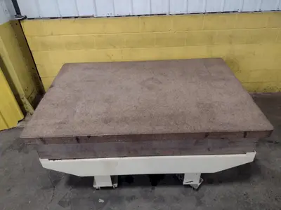 72 X 48" X 12" 4 LIP PINK GRANITE SURFACE PLATE WITH STAND: STOCK 17346