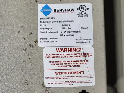 Used BENSHAW RB2-1-S-020-S-600-2-12-0000001 Switchgears British Columbia CA | Lenmark #1427049