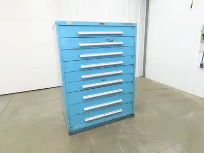 Nu-Era Modular Tool Storage Cabinet 9 Drawer 45x28x61" Stanley Vidmar Blue