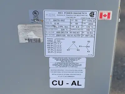 Used REX POWER MAGNETICS BA75J-M/Z Transformers British Columbia CA | Lenmark #1426508