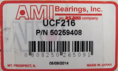 NEW AMI UCF216 FLANGE BEARING4 BOLT 80MM BORE 50259408