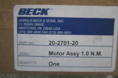 NEW BECK 20-2701-20 ACTUATOR