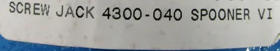NEW KELSTON SPOONER 4300-040 SCREW JACK 4300040