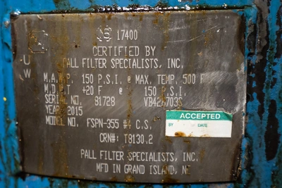 USED 2015 PALL FILTER SPECIALISTS CS