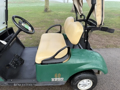 (1) 2017 E-Z-Go golf cart with a Kawasaki gas engine, model 625111G01, includes canopy, ball cover, ...