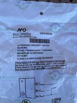 NEW MICRO DETECTORS UK1F-E2-0E ULTRASONIC PROXIMITY SWITCH 15-30 VDC