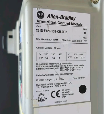 USED Allen-Bradley 281D-F12Z-10B-CR-3FR
