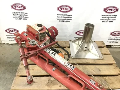 Thern 110 Portable Davit Crane Lifting 2000Lbs W/Leeson Electric Motor 1.3HP 1PH