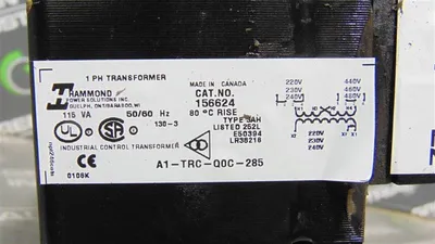 Hammond 156624 Single Phase Industrial Control Transformer 115VA Used