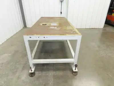 5/8" Steel Top Machine Base Welding Table Work Bench 65x31" Top 28-31" H