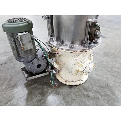 Used 10"Ø Rotary Air Lock W/ Dual Shaft Agitated Hopper