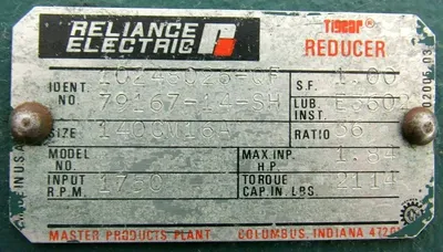 NEW RELIANCE ELECTRIC 140CM16A SPEED REDUCER 10248026-QF 79167-14-SH RATIO 36:1