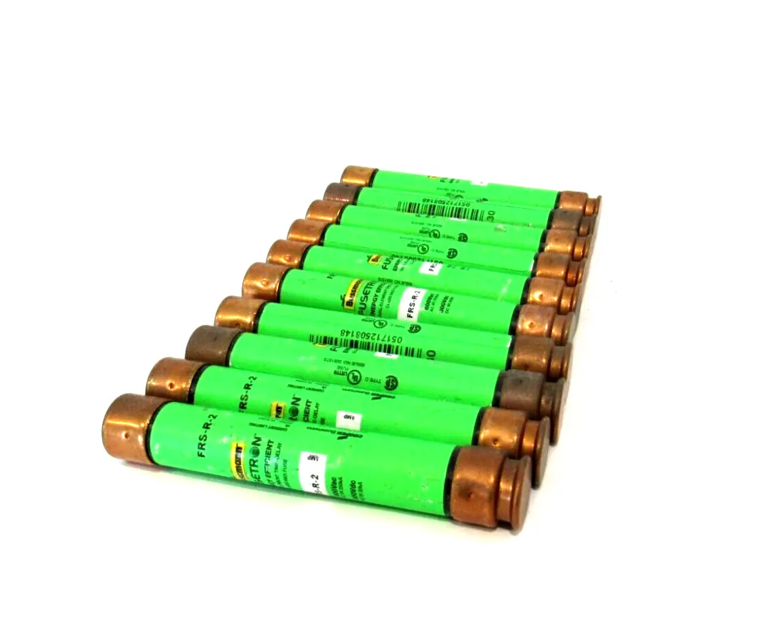 LOT OF 10 NEW BUSSMANN FUSETRON FRS-R-2 FUSES FRSR2