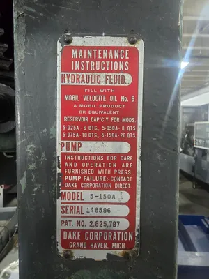 Dake 5-150A Fabricating/Presses, Press-H Frame | Machinery Central (8)