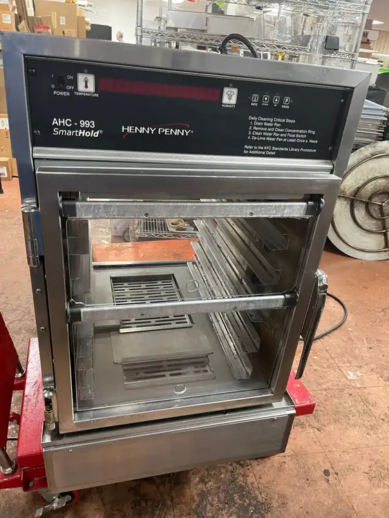 Used Henny Penny Used Henny Penny AHC-993 Humidified Heated Pass Thru Holding Cabinet 120V Hot Food Warming, Holding, & Transport Cabinets Illinois US | Falcon Restaurant Supply #1375649
