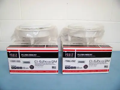 (2) Phase Technologies CI-6.2S VIII QM Round Flush Mount In-Ceiling Speakers / Loudspeakers - NEW IN BOX