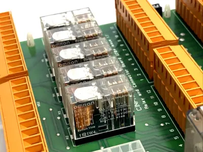 U704 | Cinpres Gas Injection  Relay & Connector Board PCB, Issue 1.1, Omron Relays - Used