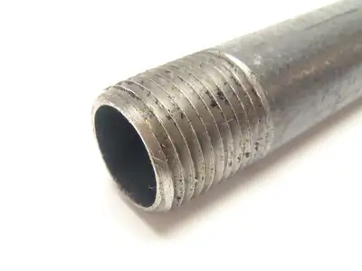 1/2" Pipe 3/4 NPT | 1/2" Black Steel 16" Long Nipple Pipe Fitting 1/2" NPT - New
