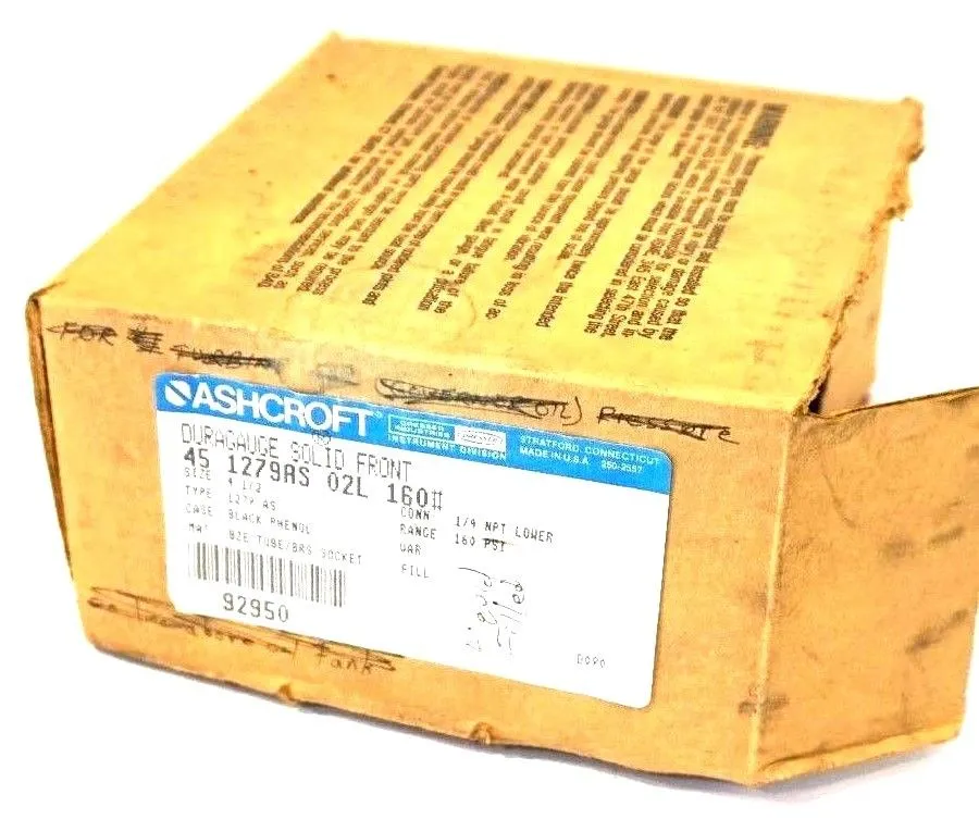 NEW ASHCROFT 45 1279AS 02L 160 SIZE 4-1/2'' DURAGAUGE 451279AS02L160