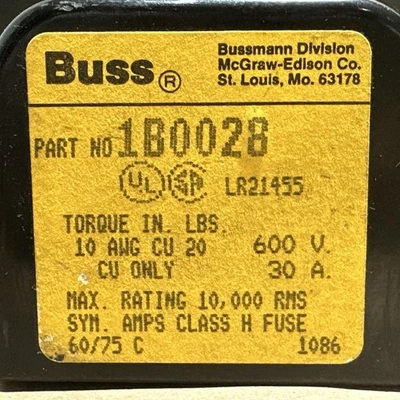 USED Bussmann ["1B0028", "FRS-R-6"]