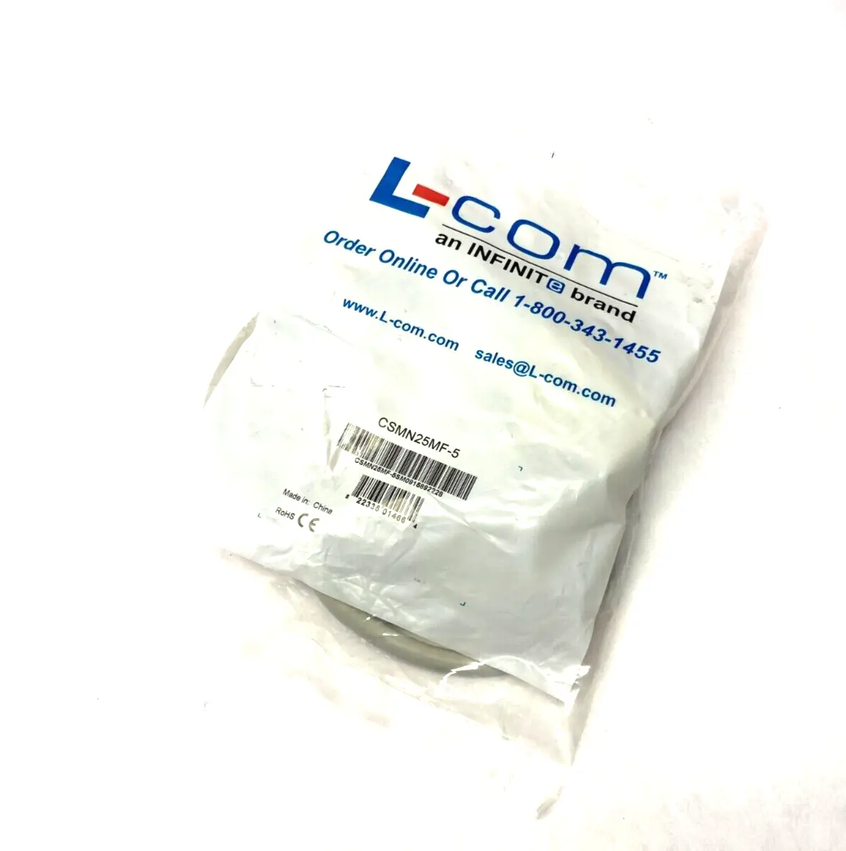 New | in-Stock L-COM DELUXE D-SUB DB25 MALE TO FEMALE CORDSET 25-POS Cable & Wire | Maverick Industrial Sales #1113596