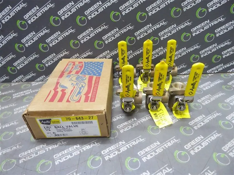 Lot of 6 Apollo 70-643-27 1/2" 3-Way Bronze Ball Valves 400 CWP New NIB
