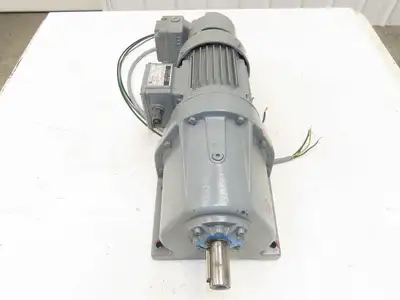 Eberhard Bauer G13-10/DK 74-178-AS/M Inline Gearmotor w/Brake 32rpm 277/480V 3PH