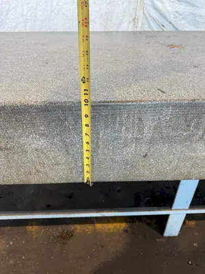 48" X 96" X 10" GRANITE SURFACE PLATE W/ STAND. STOCK # 0880925.