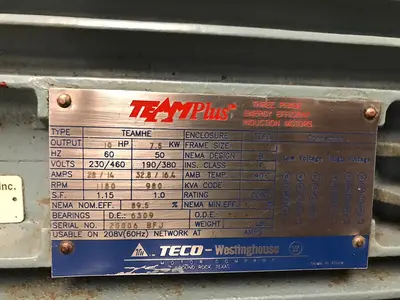 USED TECO WESTINGHOUSE TEAMHE
