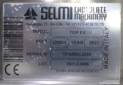 Used SELMI CHOCOLATE MACHINERY TOP EX Chocolate Confectionary Tempering Illinois US | Aaron Equipment #1553531